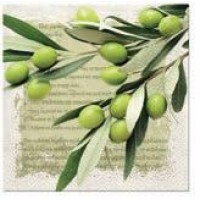 20 Tovaglioli Greek Olives Verde - 33x33cm 3 veli
