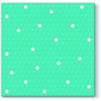 20 Tovaglioli Inspiration Dots Spots Bianco/Turchese - 33x33cm 3 veli