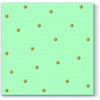 20 Tovaglioli Inspiration Dots Spots Oro/Menta - 33x33cm 3 veli
