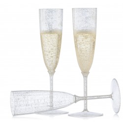 8Lusso Glitter Argento Flute da Champagne 170ml