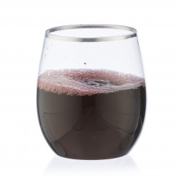 6Lusso Argento Bicchiere Da Vino Senza Stelo 355ml