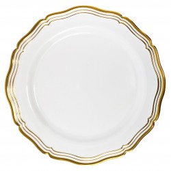 Aristocrat - 10 Lusso Bianco/Oro Piatti da Dessert 19cm