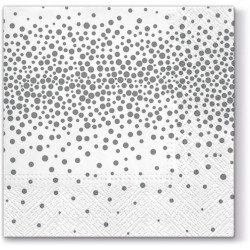 20 Tovaglioli Confetti Argento - 33x33cm 3 veli