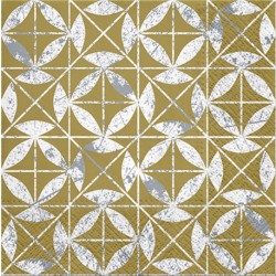 20 Tovaglioli Mosaic Texture Oro - 33x33cm 3 veli