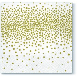 20 Tovaglioli Confetti Oro - 33x33cm 3 veli