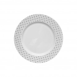 Sphere - 10 Lusso Bianco/Argento Piatti da Dessert 19cm